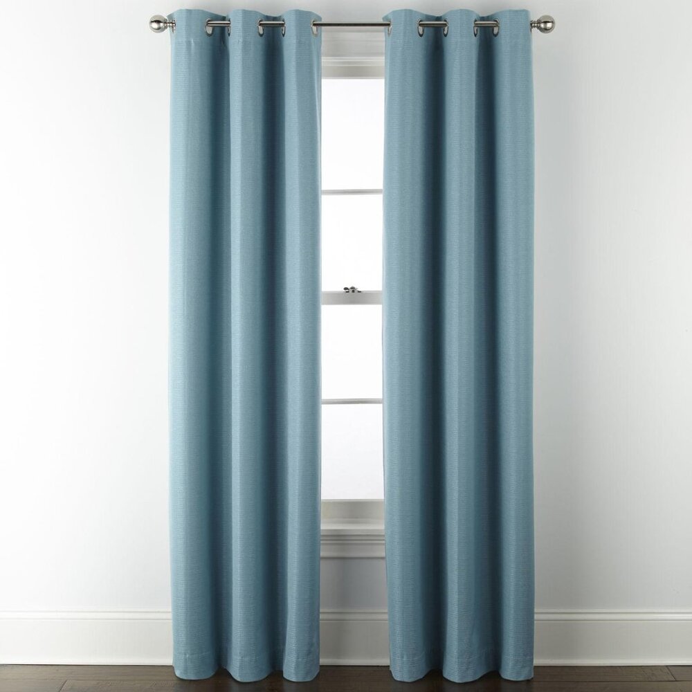 NEW Home Expressions Grommet 100% Blackout Single Curtain Panel Aqua Green 40x84